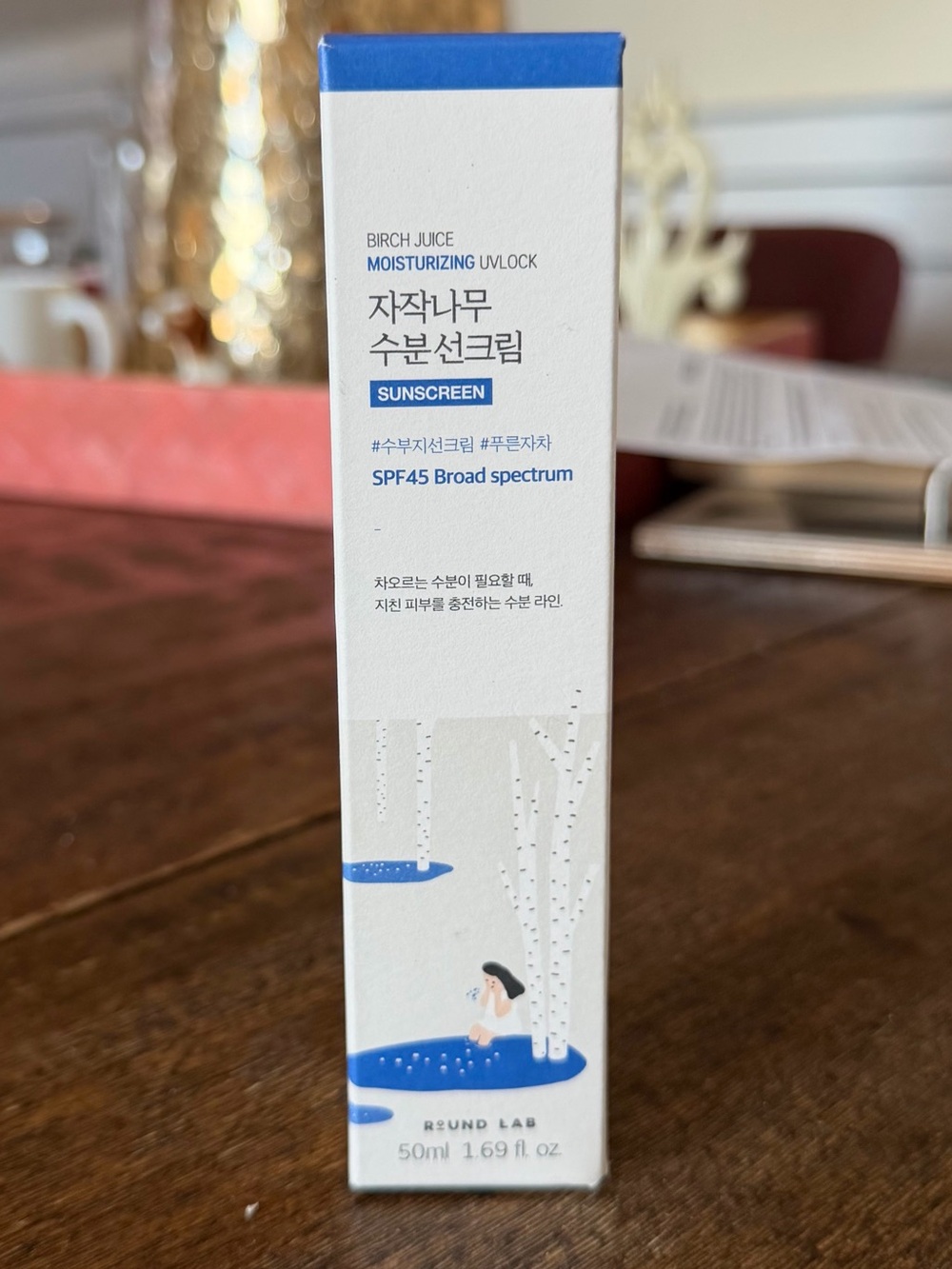 KBeauty ROUND LAB Birch Juice Moisturizing UVLock Sunscreen SPF45, 1.69 fl oz